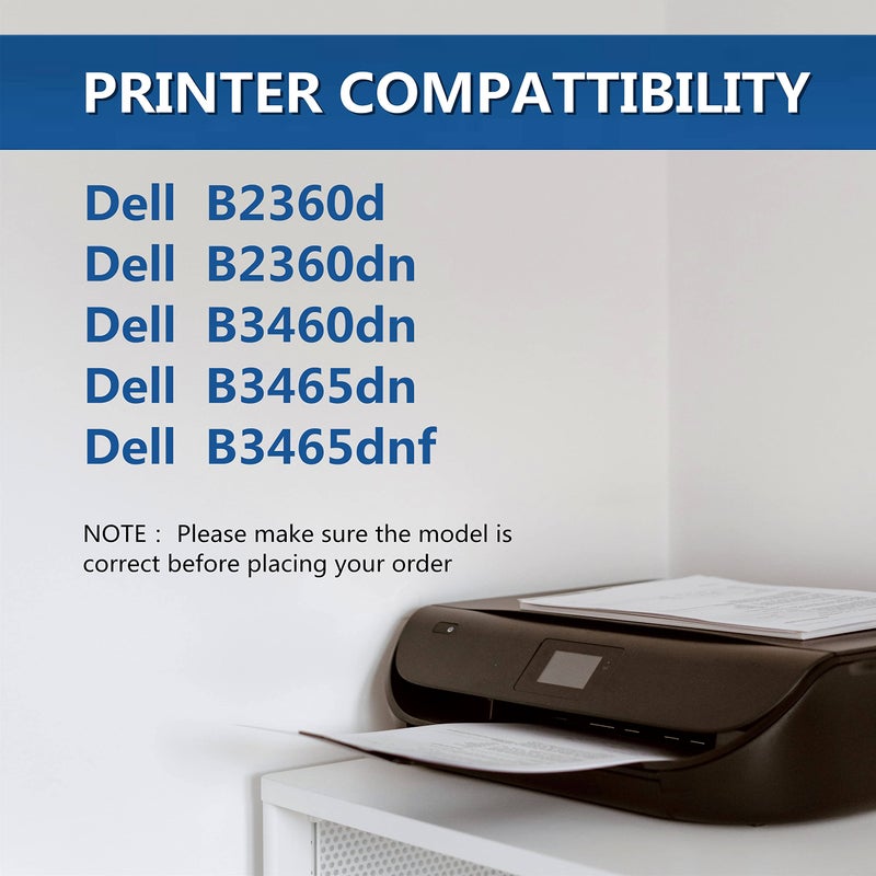VicLabs Compatible B2360DN 2360D Toner Cartridge High Yield for use in Dell B2360d, B2360dn, B3460dn, B3465dn,B3465dnf Laser Printer - Image 1